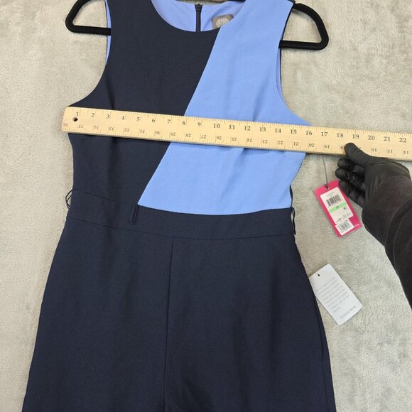 Vince Camuto Jumpsuit Womens 8P Navy Colorblock Wide Leg Sleeveless VC9P0095 - Picture 6 of 16